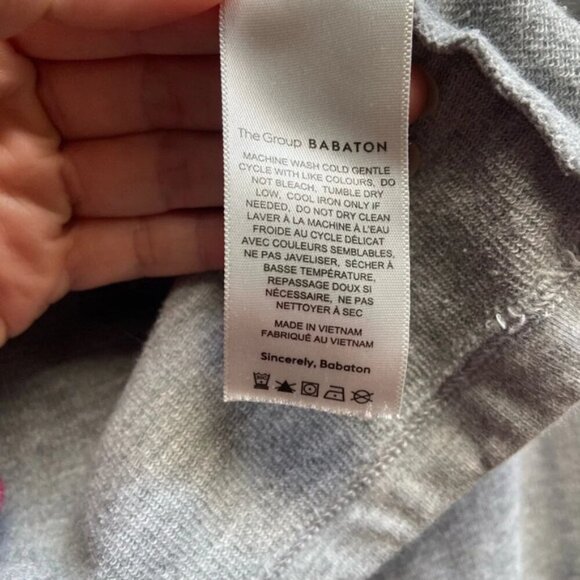 Aritzia The Group Babaton Weekender Crop Cotton Oversize Hoodie Grey Size M - Picture 5 of 11